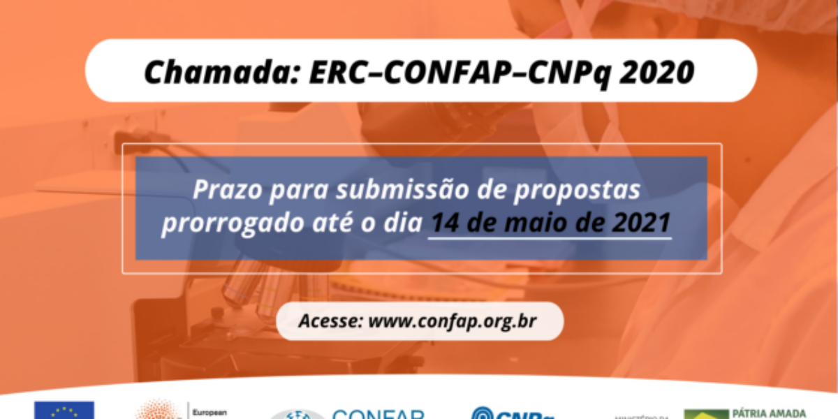 Prorrogado prazo de submissão de propostas para a chamada ERC-Confap-CNPq 2020