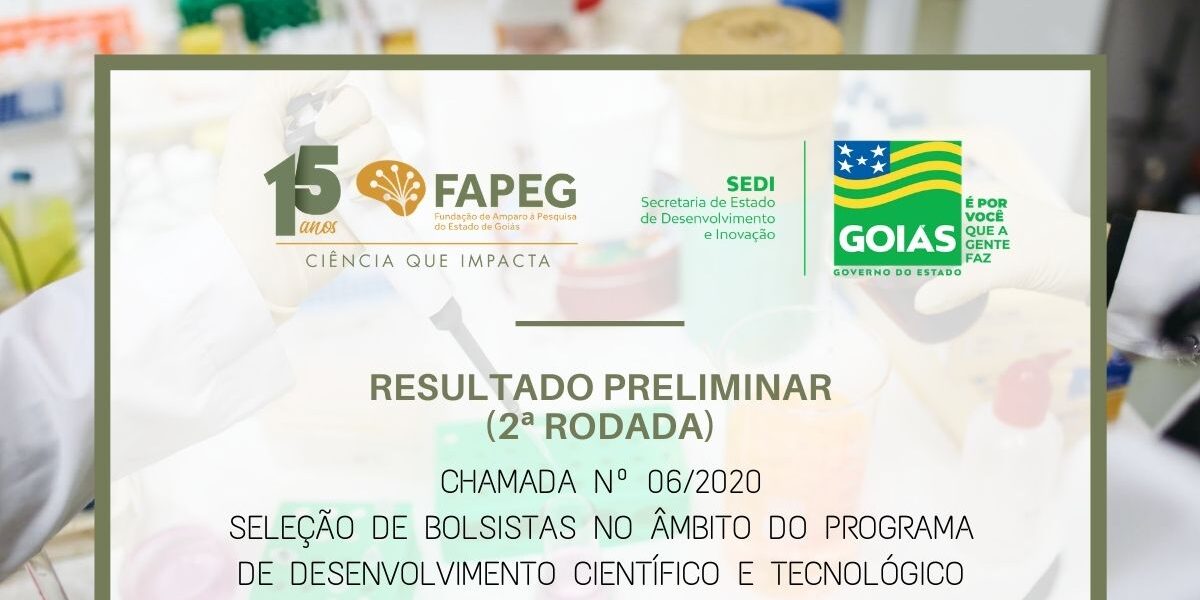 Fapeg divulga resultado preliminar da segunda rodada do PDCTR