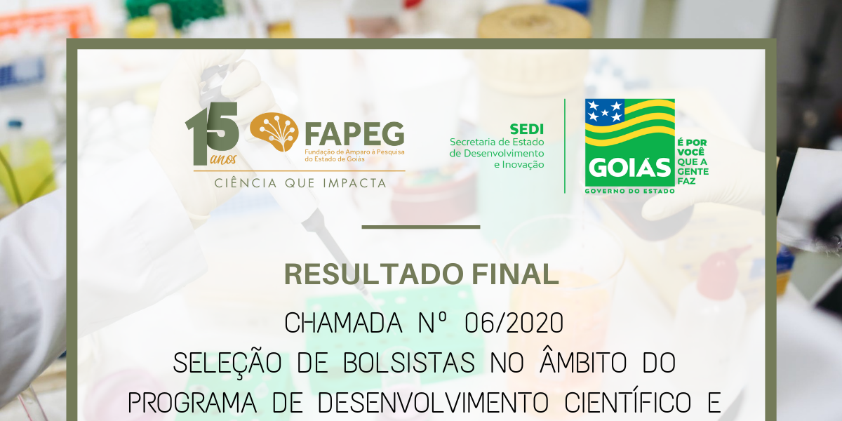 Fapeg divulga resultado final da Chamada Pública no âmbito do PDCTR