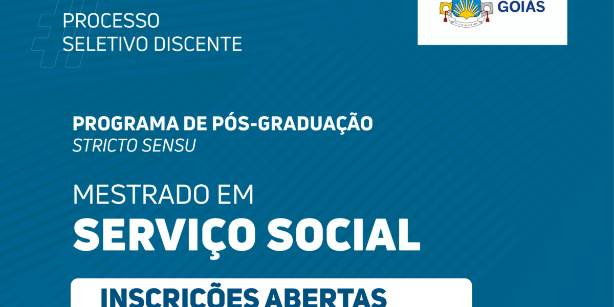 Inscrições ao Mestrado em Serviço Social da PUC Goiás vão até dia 9 de fevereiro