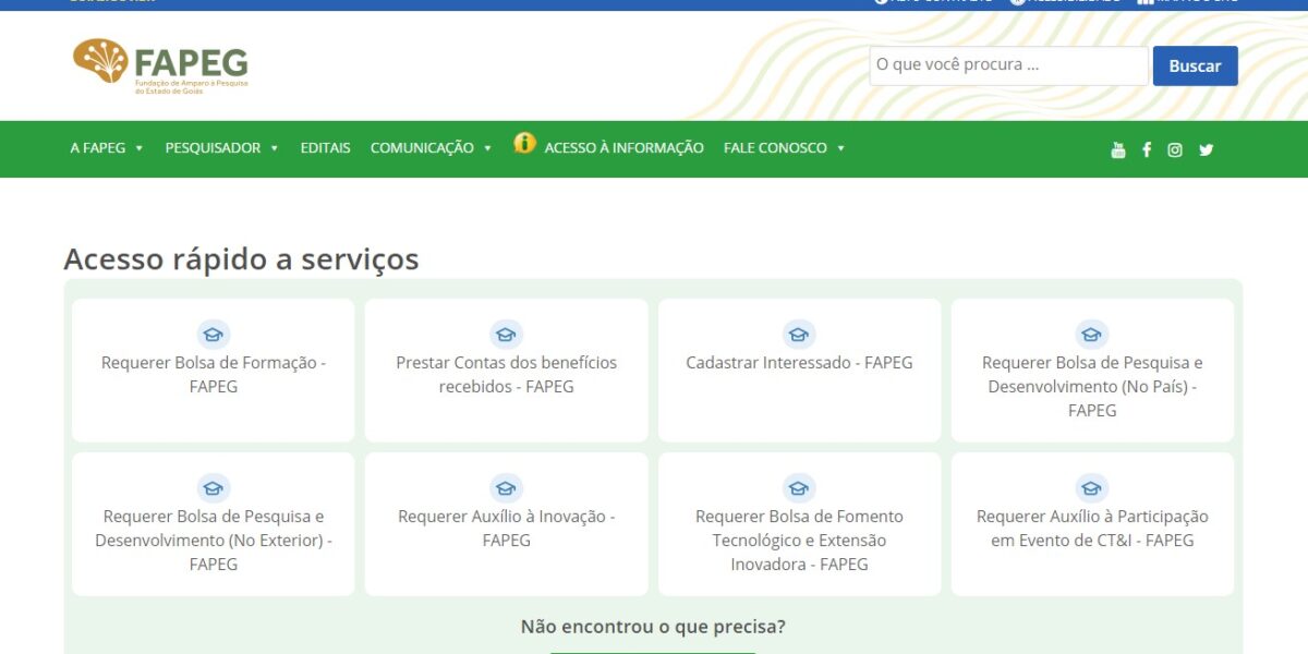 Novo site da Fapeg está no ar