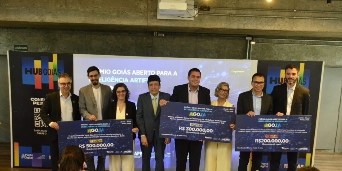 Prêmio GO.IA reconhece soluções inovadoras em inteligência artificial em Goiás