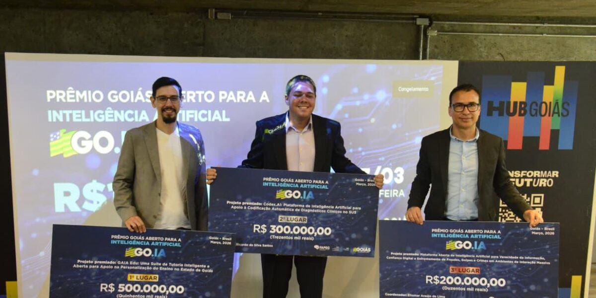 Goiás premia projetos de IA que transformam educação, saúde e segurança com soluções inovadoras