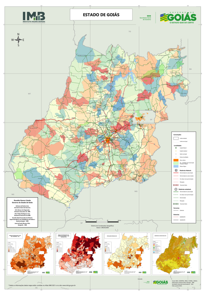 Mapa Político-Administrativo de Goiás – 2022 – IMB