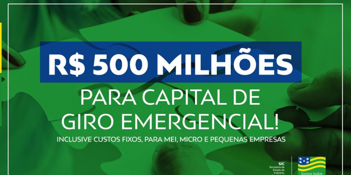 Governo de Goiás disponibiliza linha de crédito emergencial para capital de giro a micro e pequenos empresários