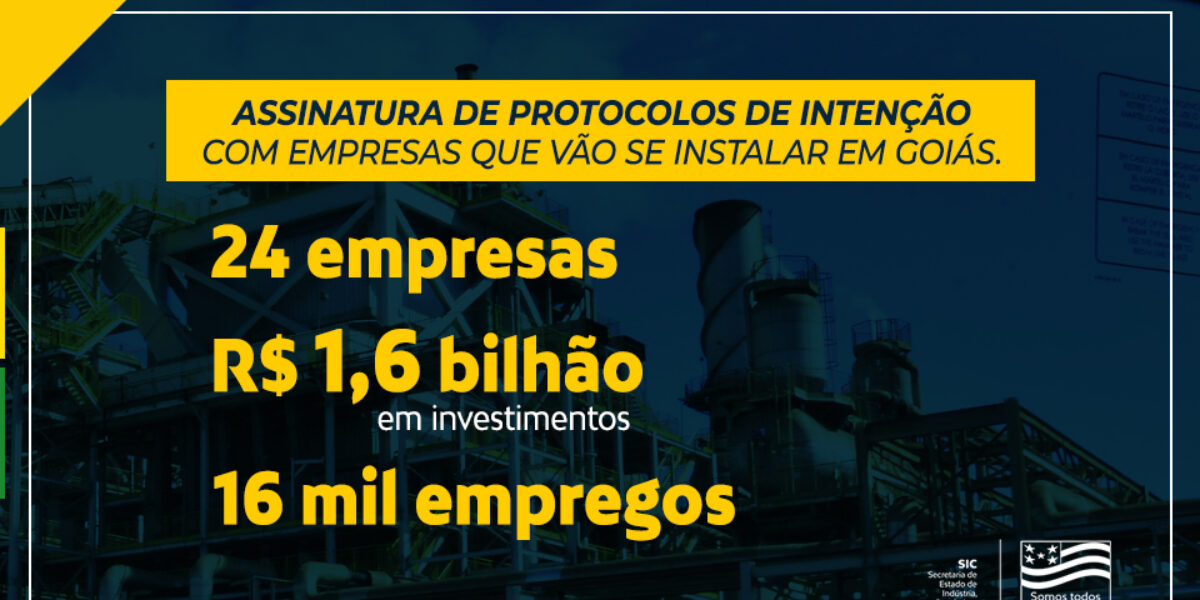 Governo de Goiás anuncia R$ 1,6 bilhão em investimentos com a instalação de 24 empresas