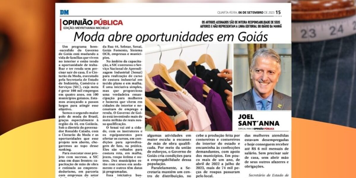 Cinturão da Moda é tema de artigo da SIC no Jornal Diário da amanhã