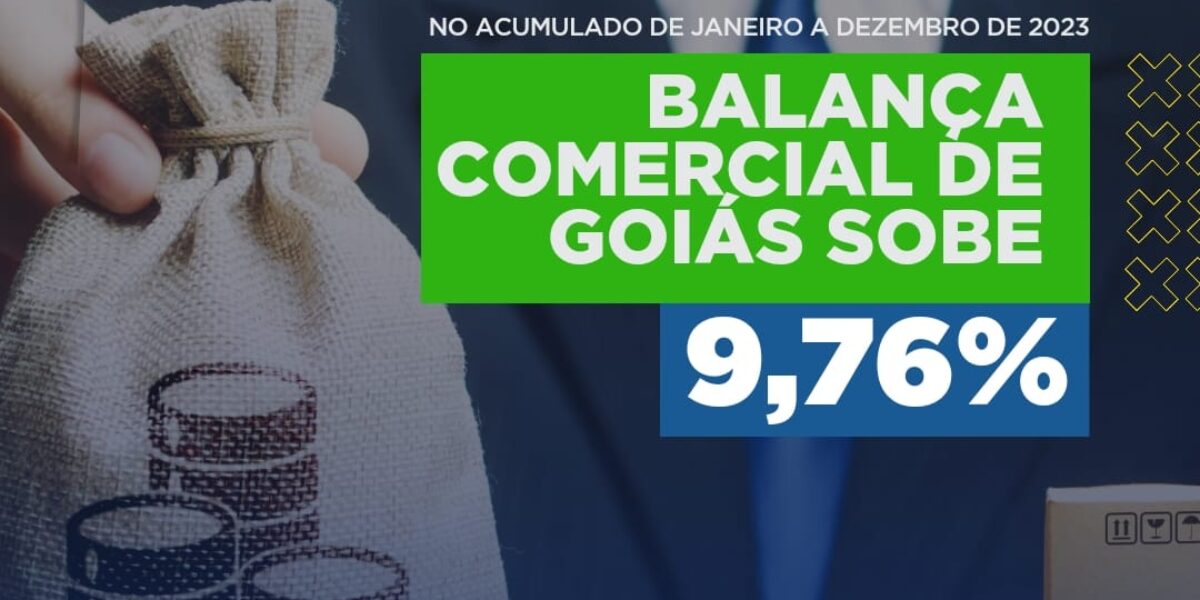 Balança comercial de Goiás sobe 9,76% no acumulado de janeiro a dezembro de 2023