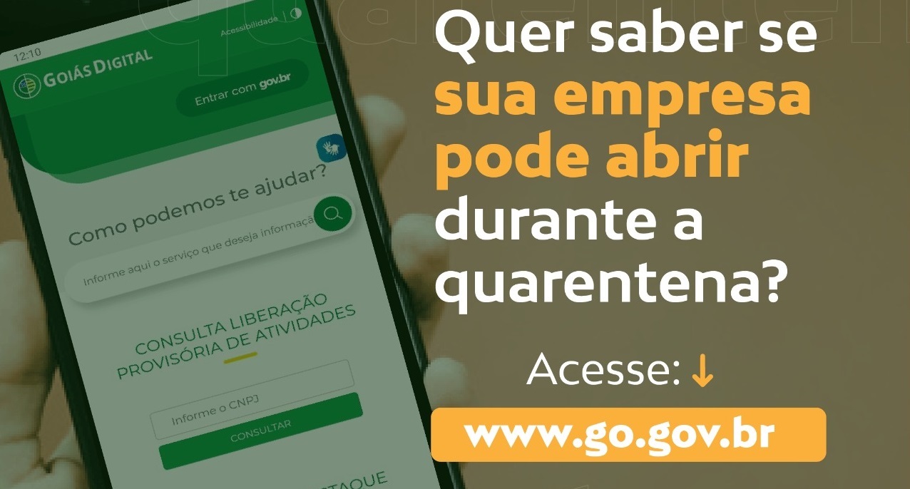 Empresários podem consultar condições para retomada das atividades na plataforma Goiás Digital
