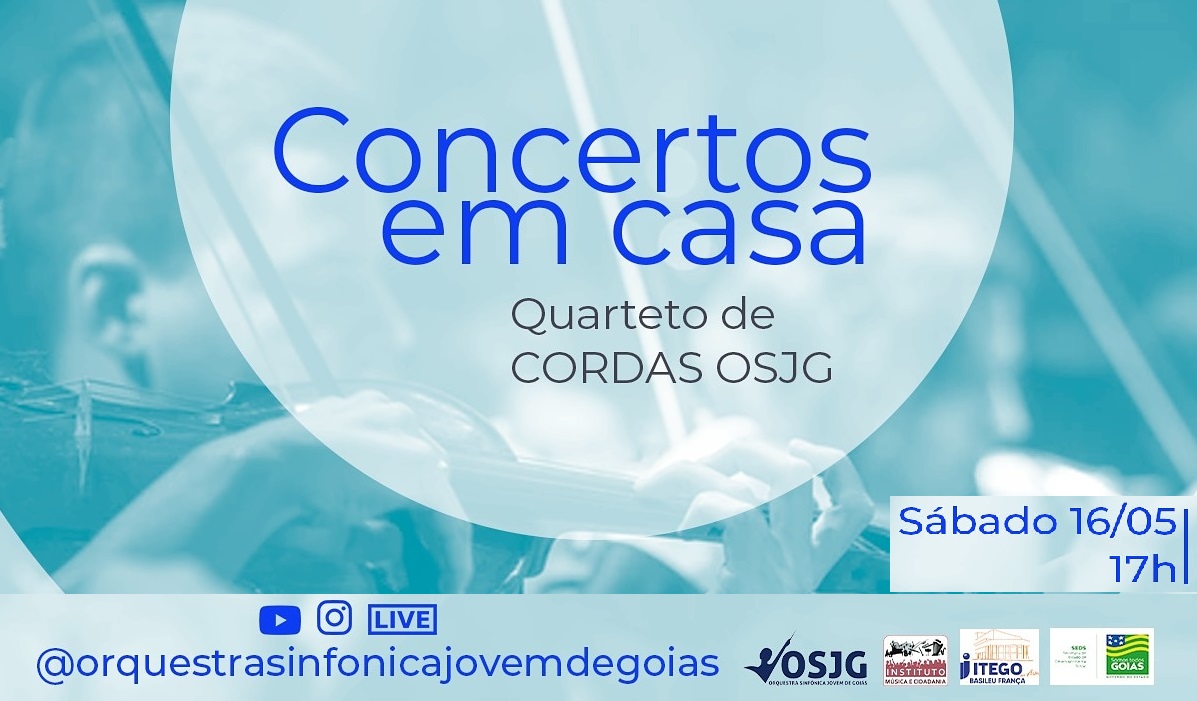 Quarteto de Cordas da Orquestra Sinfônica Jovem de Goiás se apresenta em concerto online