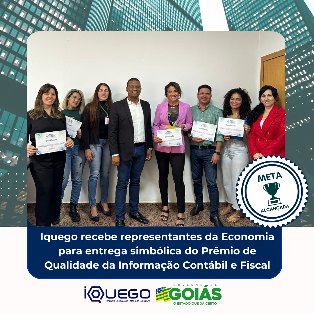 A IQUEGO recebe representantes da Secretaria da Economia para entrega simbólica do Prêmio de Qualidade da Informação Contábil e Fiscal