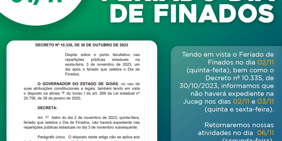 01/11 – Decreto libera servidores do expediente na sexta-feira