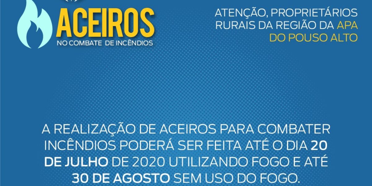 Governo de Goiás orienta realização de aceiros na APA do Pouso Alto