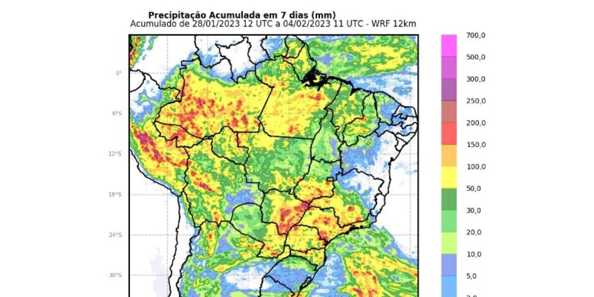 Centro de Informações Metereológicas do Governo de Goiás emite alerta para chuvas torrenciais ao longo da semana