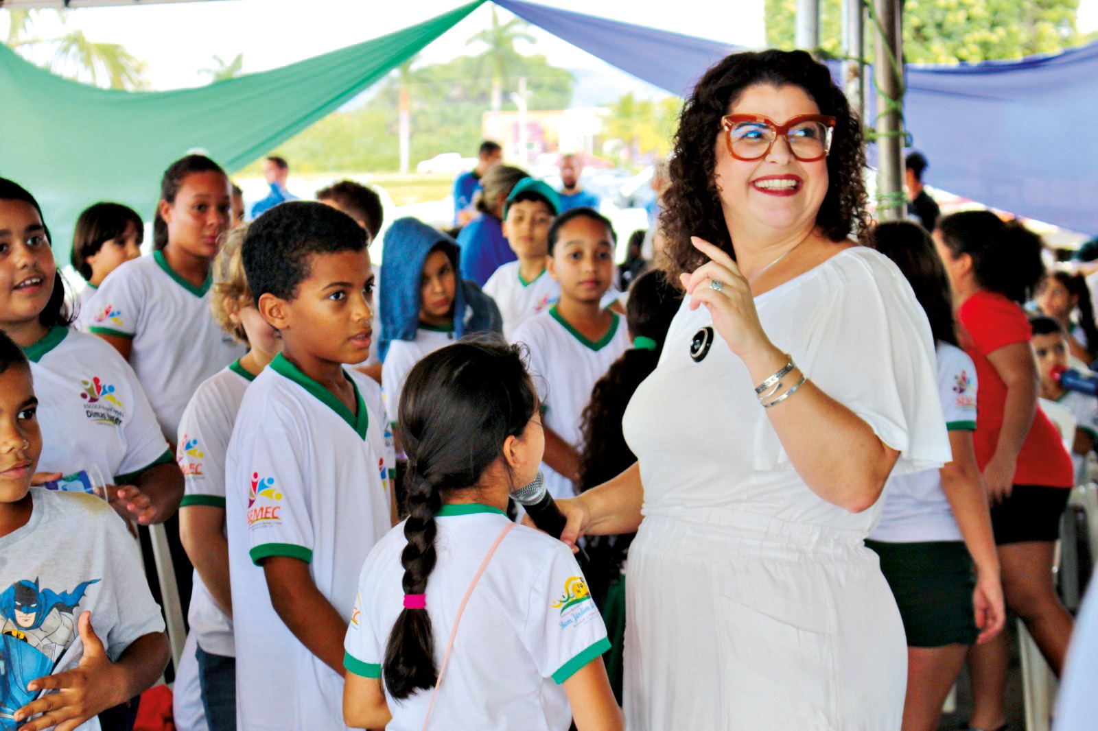 Secretária Andréa Vulcanis em evento do Juntos Pelo Araguaia em Bom Jardim (Foto:: Semad)