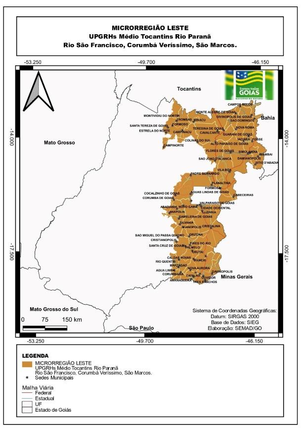 Mapa da Microrregião Leste