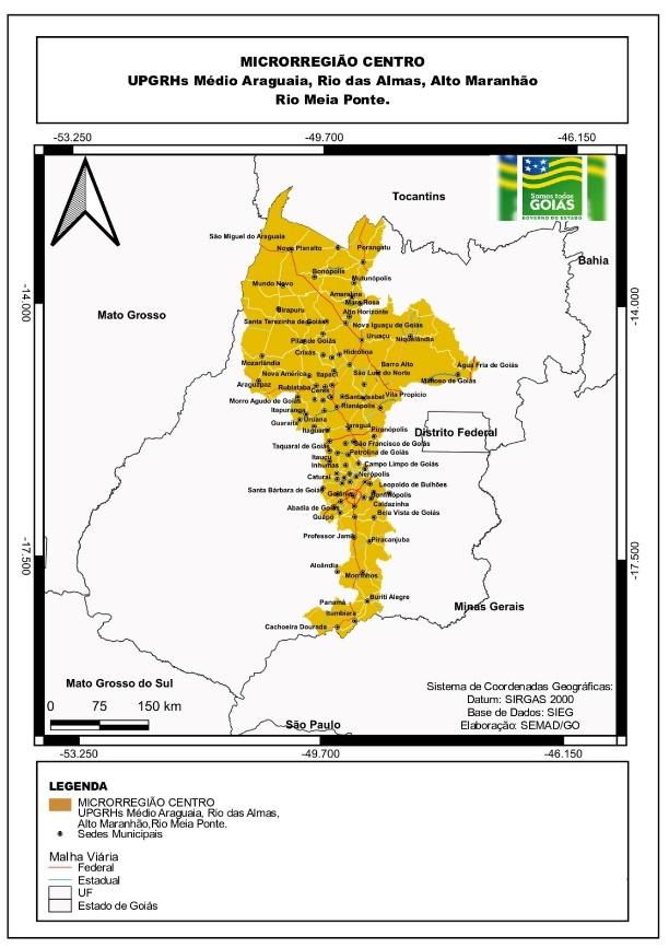 Mapa da Microrregião Centro