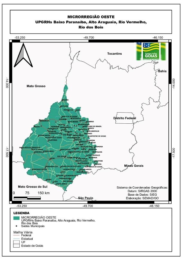 Mapa da Microrregião Oeste