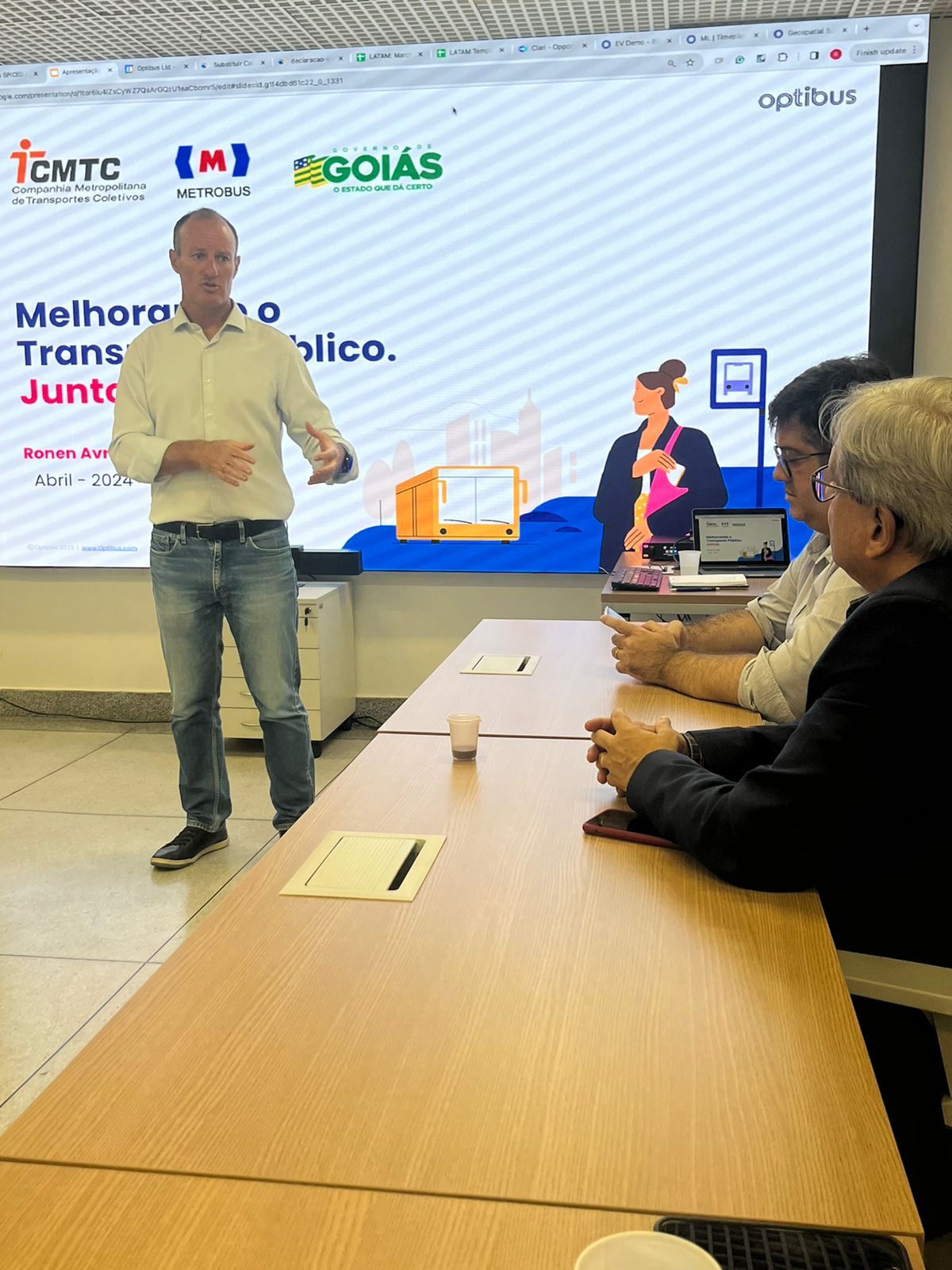 Representantes do Governo de Goiás conhecem tecnologia israelense que visa aperfeiçoar planejamento operacional do transporte coletivo