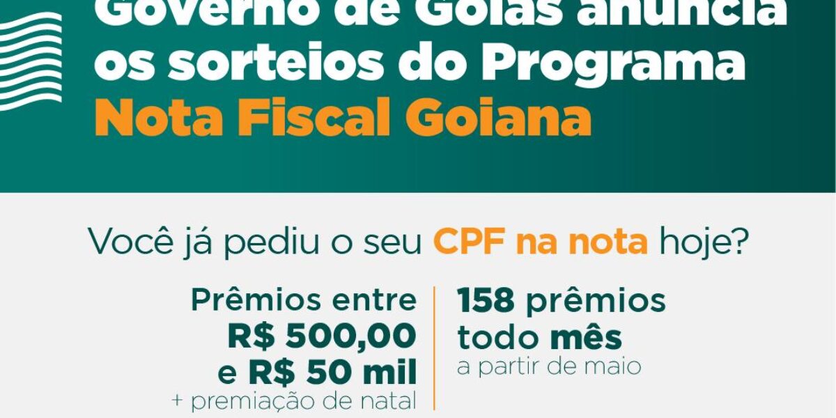 Governo de Goiás anuncia sorteios da Nota Fiscal Goiana (2)