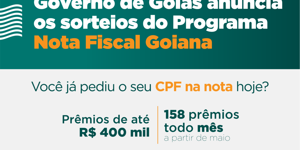 Governo de Goiás anuncia sorteios da Nota Fiscal Goiana (3)