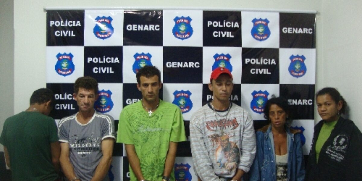 Genarc, de Catalão, prende 5 pessoas e apreende um menor por tráfico