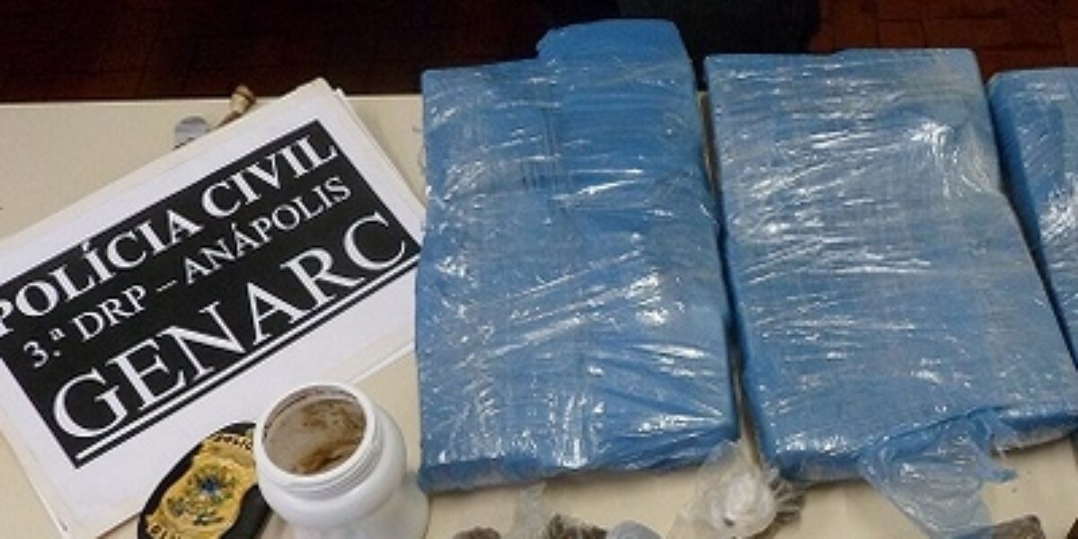Genarc, de Anápolis, faz apreensão de aproximadamente 10 quilos de maconha