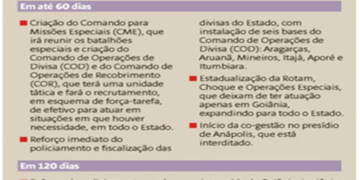 Governo lança plano para a segurança pública com metas a curto, médio e longo prazos