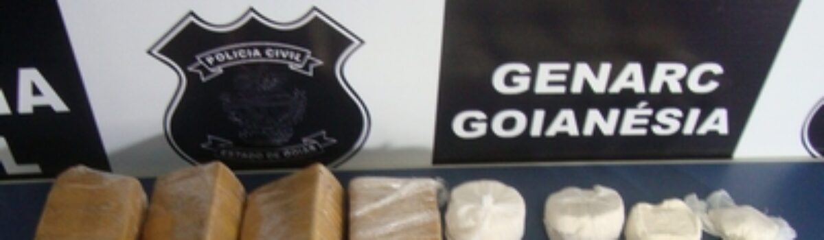 Tráfico: Genarc, de Goianésia, prende dois traficantes e apreende maconha e cocaína