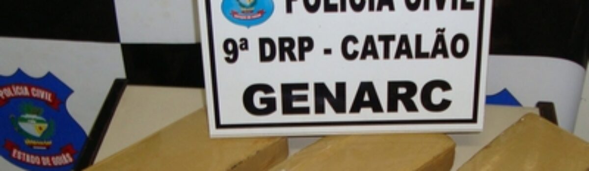 Ação: Genarc de Catalão prende casal de traficantes e apreende quase quatro quilos de maconha