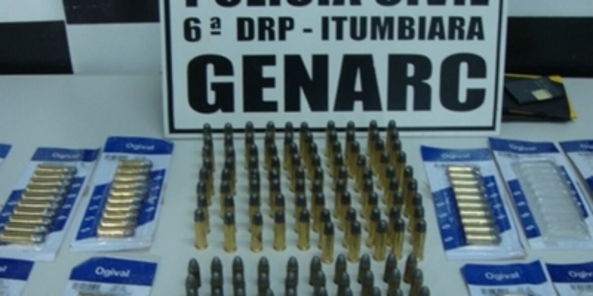 Policiais Civis do Genarc, de Itumbiara, prendem dois jovens de 19 anos com 185 munições