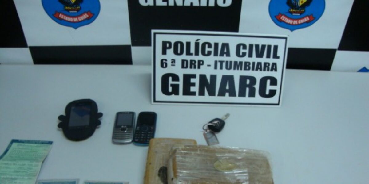 Casal é preso com 2 kg de pasta base de cocaína por Policiais Civis do GENARC, de Itumbiara