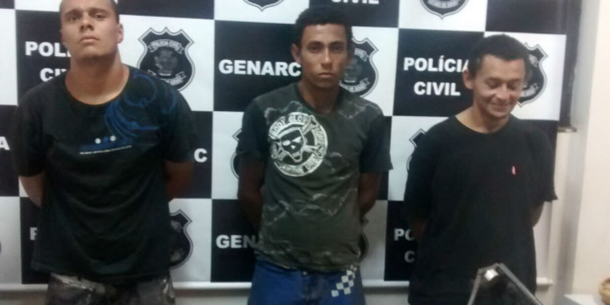 GENARC de Águas Lindas prende três homens suspeitos de tráfico de entorpecentes e roubo
