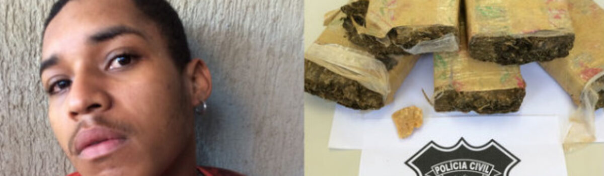 Jovem é preso com mais de dois quilos de maconha enterrados no quintal de casa