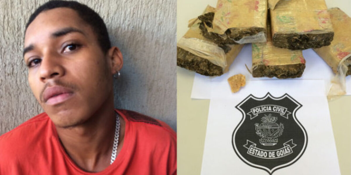 Jovem é preso com mais de dois quilos de maconha enterrados no quintal de casa