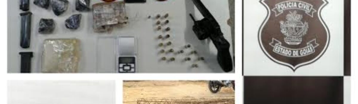 Ação conjunta entre PC e PM apreende arma e drogas em Formosa