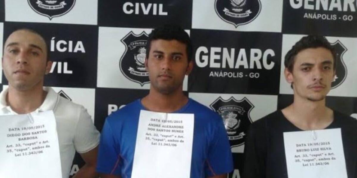 Suspeitos de tráfico são presos pelo GENARC de Anápolis