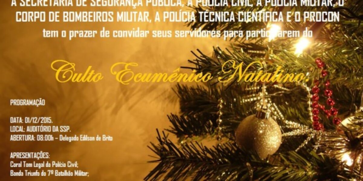 SSP realiza culto ecumênico de Natal no dia 1º de dezembro