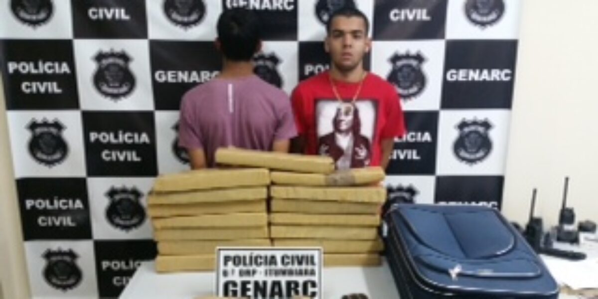 Traficante é detido ao desembarcar com mala de maconha em Caldas Novas