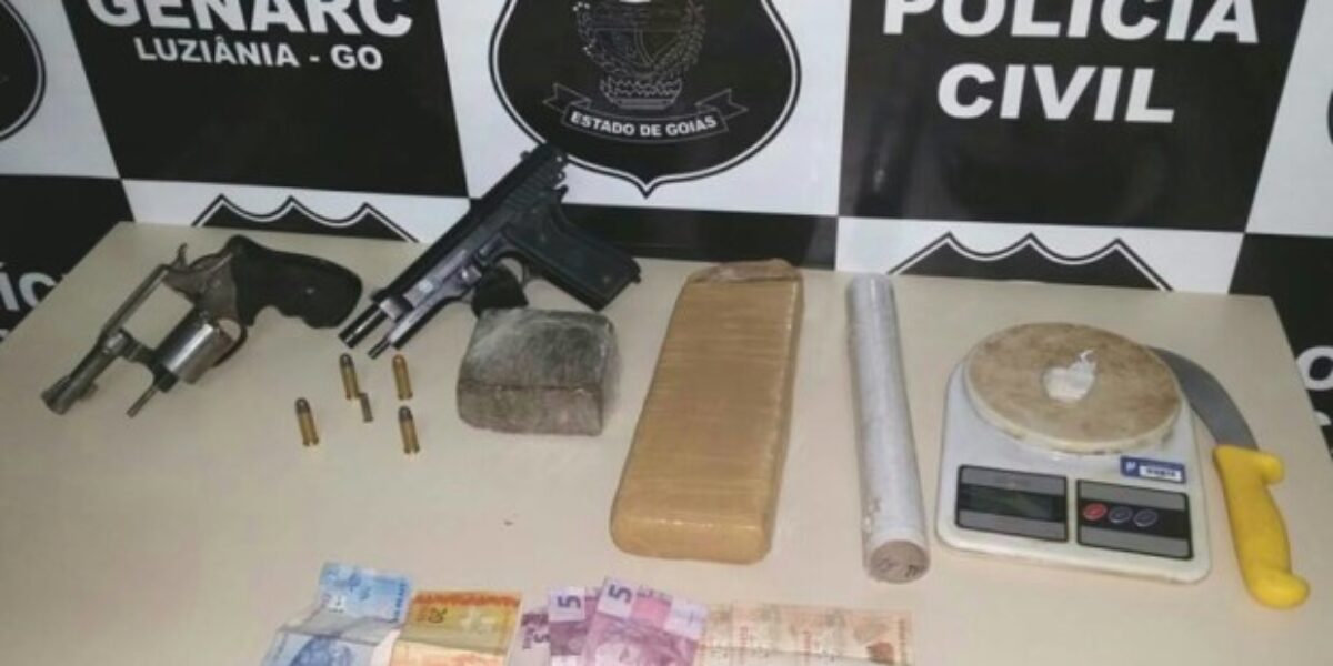 Polícia Civil apreende drogas, armas e dinheiro em Valparaíso e Luziânia