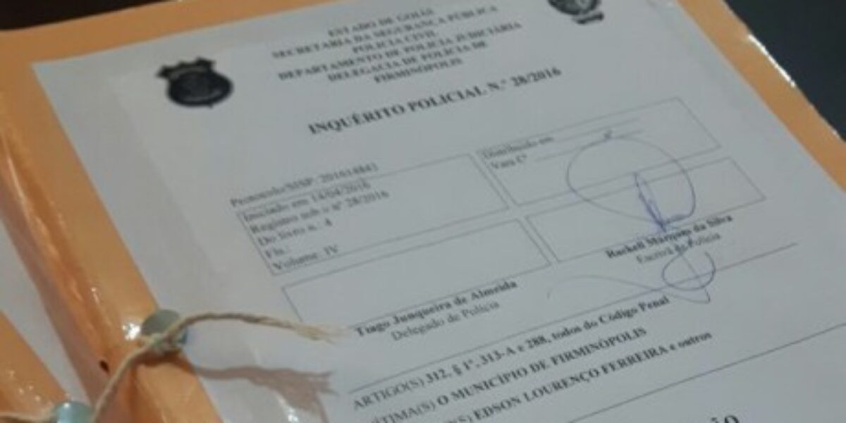 Investigação de peculato termina com 16 indiciados em Firminópolis
