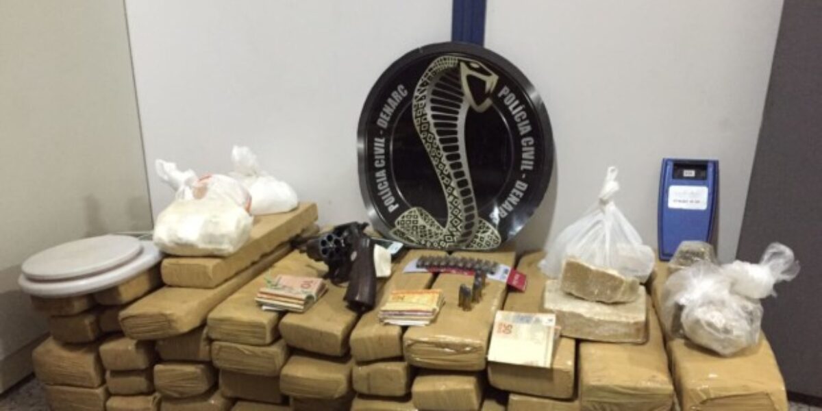 Denarc prende traficante com 55 kg de drogas em Goiânia