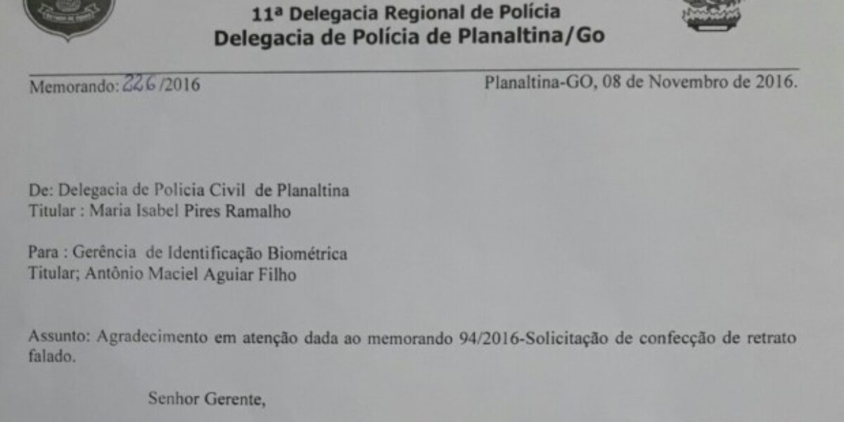 Delegada de Planaltina elogia trabalho de datiloscopistas