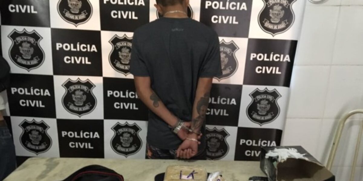 PC apreende pasta-base com adolescente em Pires do Rio