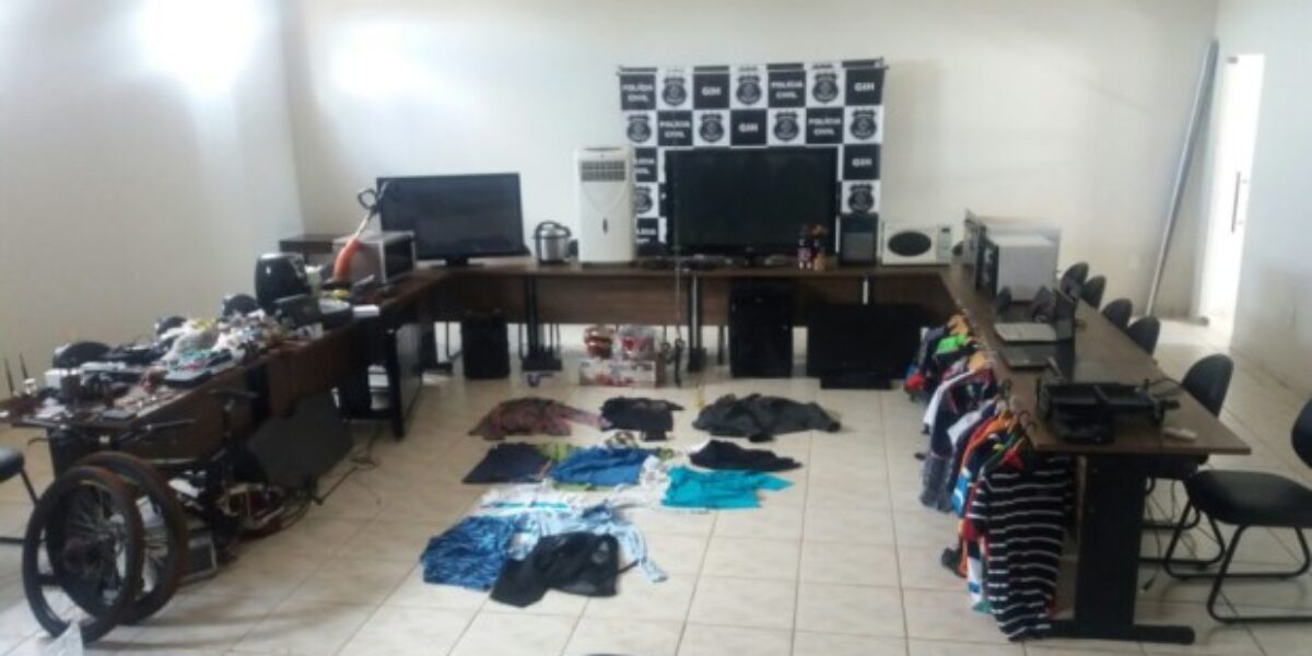 Cinco são detidos em grande apreensão de objetos furtados em Rio Verde