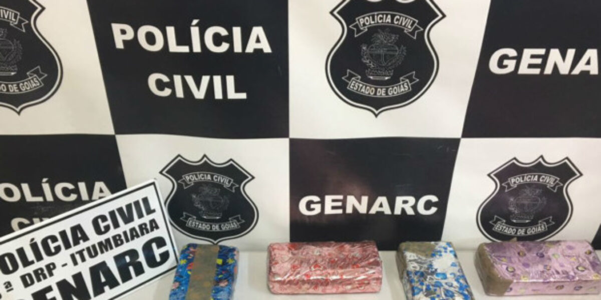 Genarc de Itumbiara apreende 10kg de maconha e prende traficante em Goiatuba