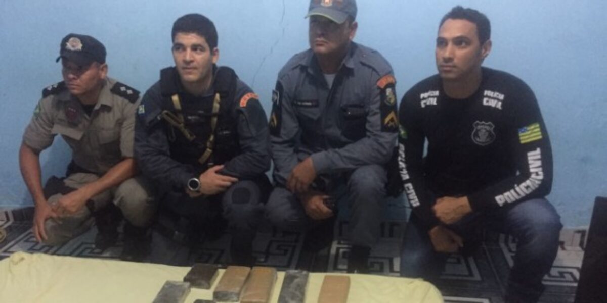 Operação conjunta entre PC e PM apreende 10 kg de maconha em Aragarças