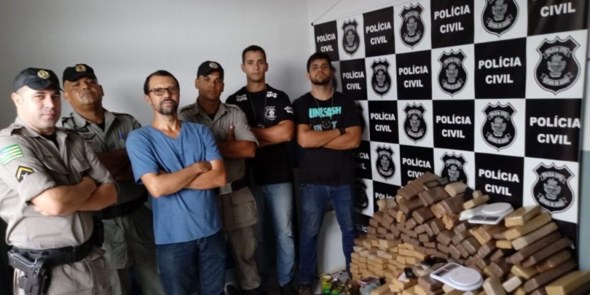 Policiais de Uruana prendem traficante com quase 400 quilos de drogas