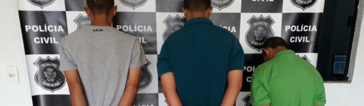 Guapó: Polícia Civil prende trio com carro roubado, armas e drogas