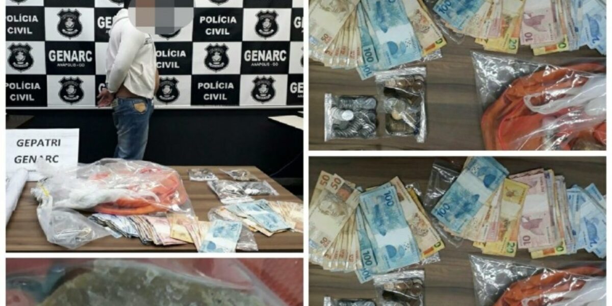Polícia Civil de Anápolis prende em flagrante traficante de drogas